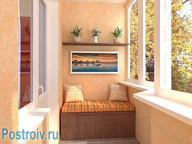Уютный уголок для ребенка на балконе. фото
