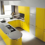 Интересный вариант кухни в желтом цвете. Фото 19