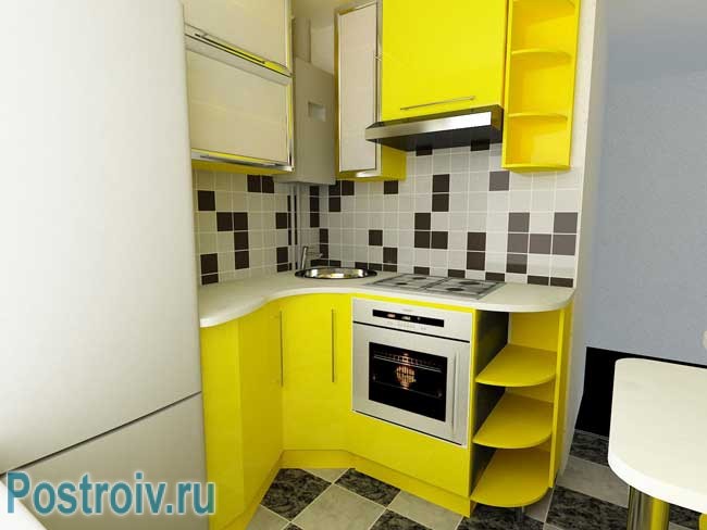 Желтая кухня с газовой колонкой дизайн Желтая кухня с газовой колонкой дизайн
